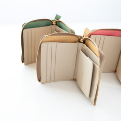 BOX型コインケース付き L字ウォレット 【 シュリンクレザー 】 名入れ 本革 ミニ財布 プレゼント HW55K 14枚目の画像