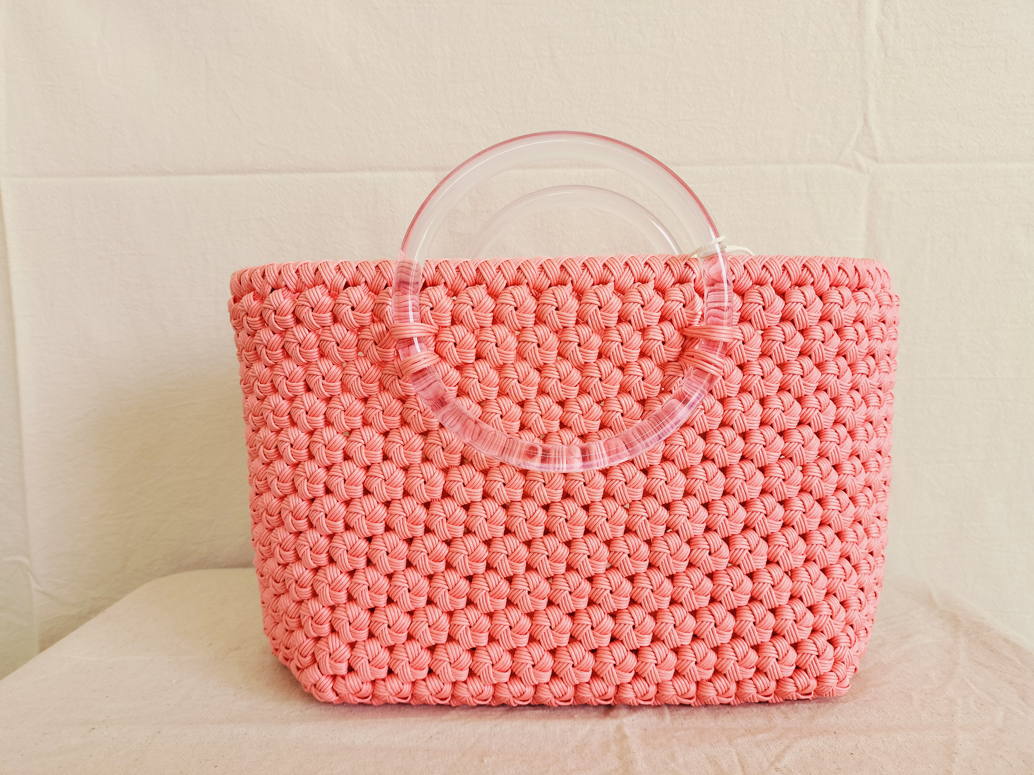 〘受注制作〙毎日のかごバッグ「カーネーション」