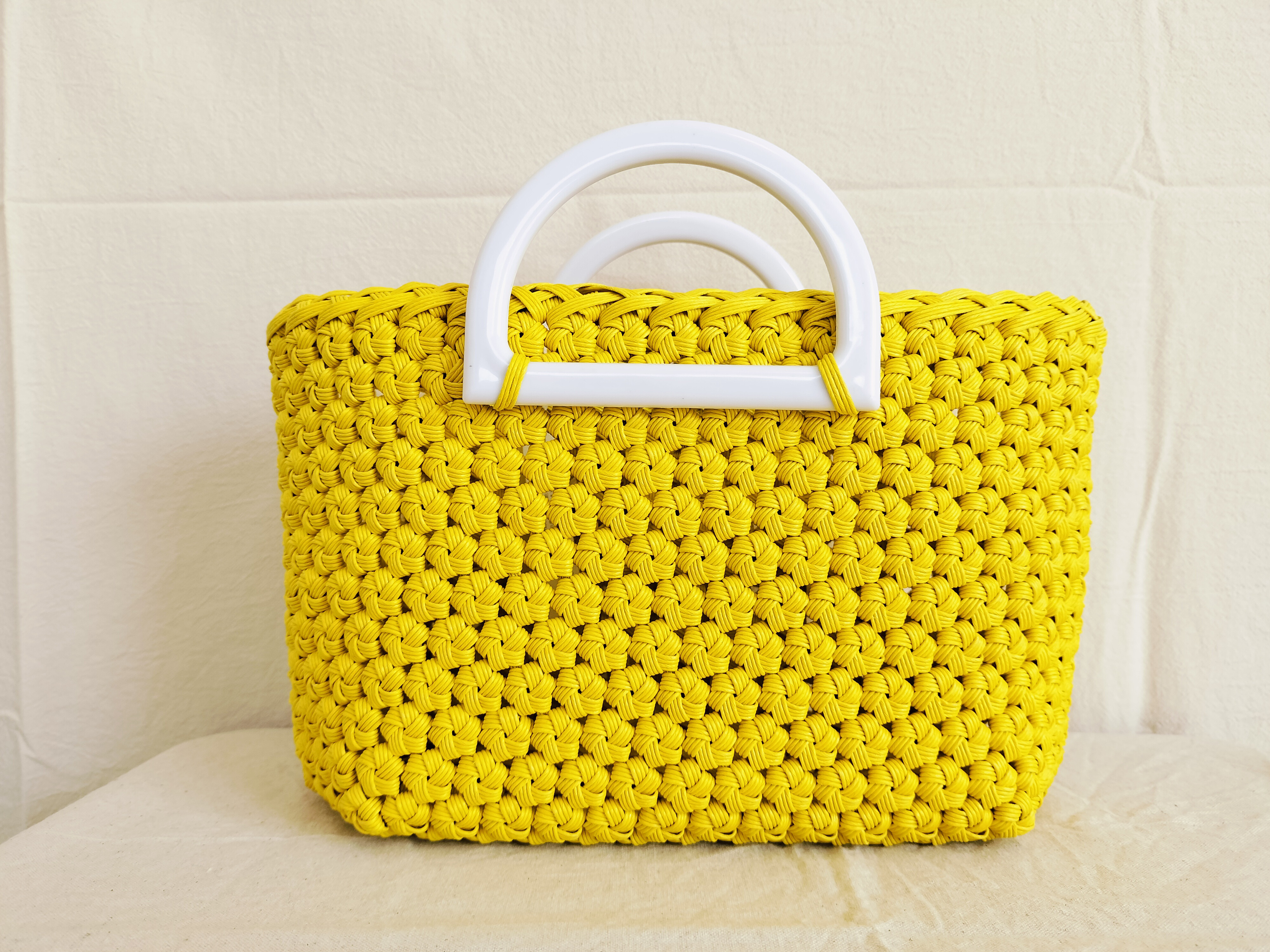 〘受注制作〙毎日のかごバッグ「菜の花」