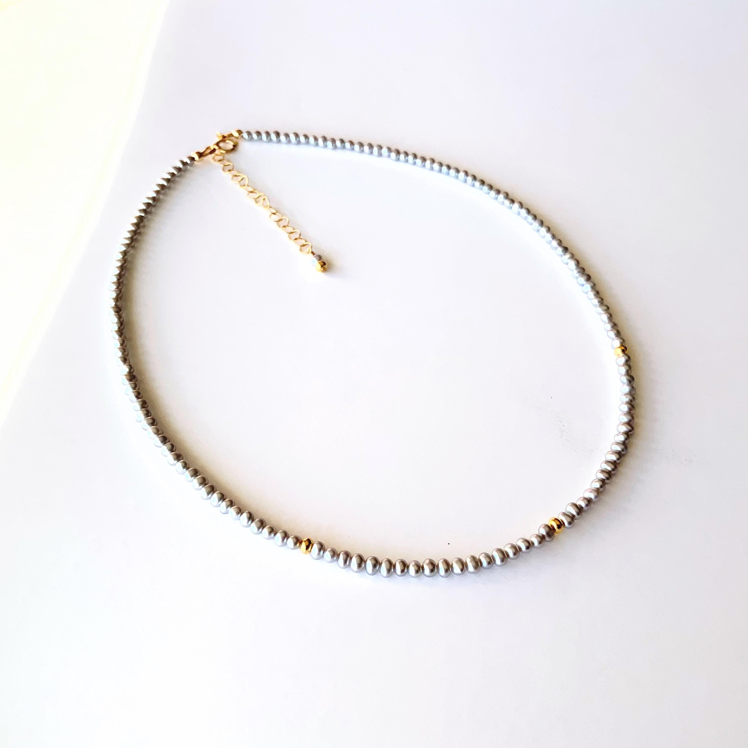 passion tranquille（静かな情熱）✴︎グレー淡水パール✴︎14Kgf✴︎40cmネックレス