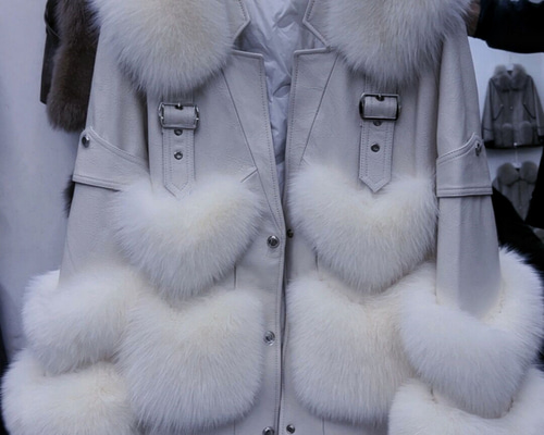 新品☆最高級↑フォックス &羊革 &ダウンコートライダースジャケット