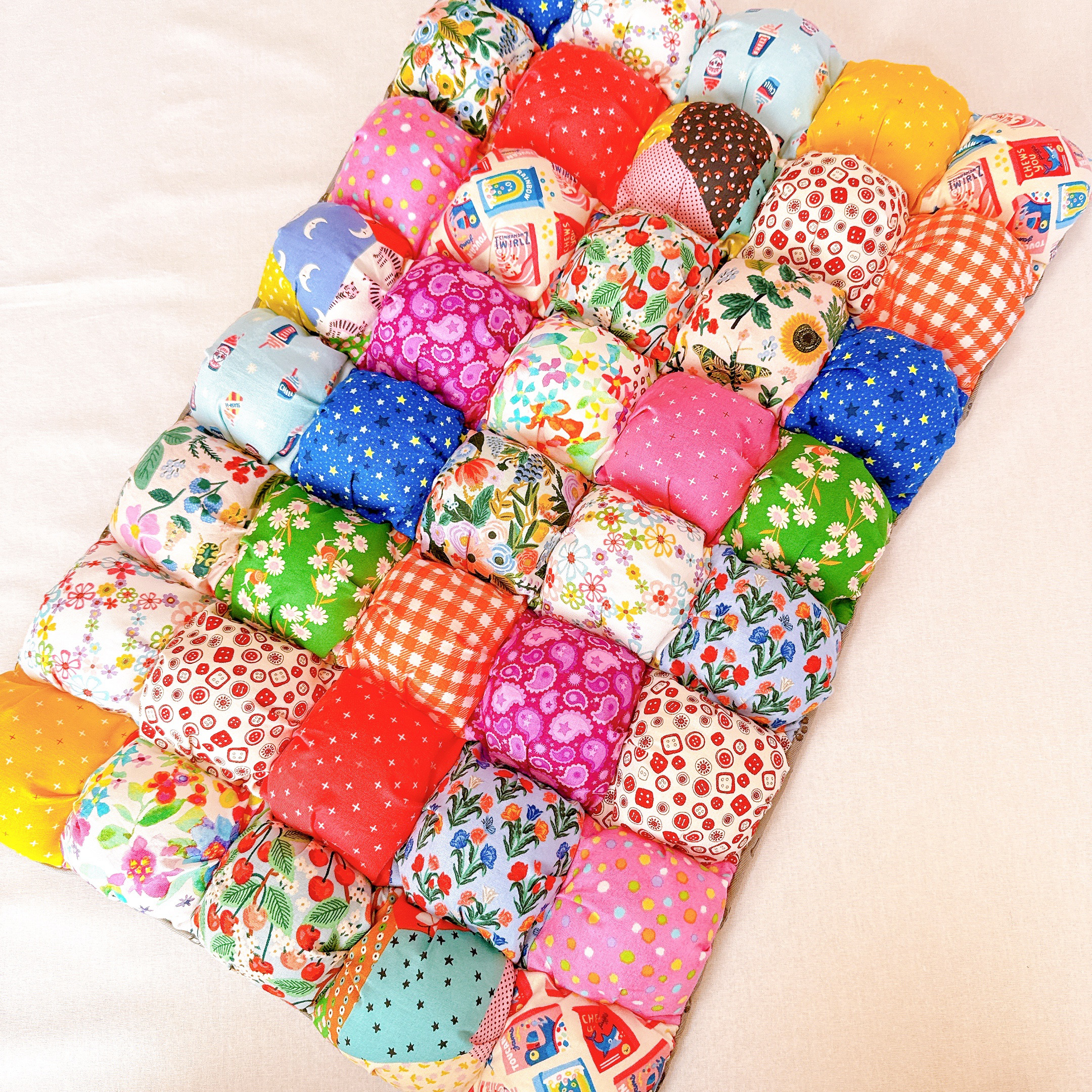 犬用クッションマット｜パフキルト・キルト芯入り・滑り止め付き【一点もの／C】