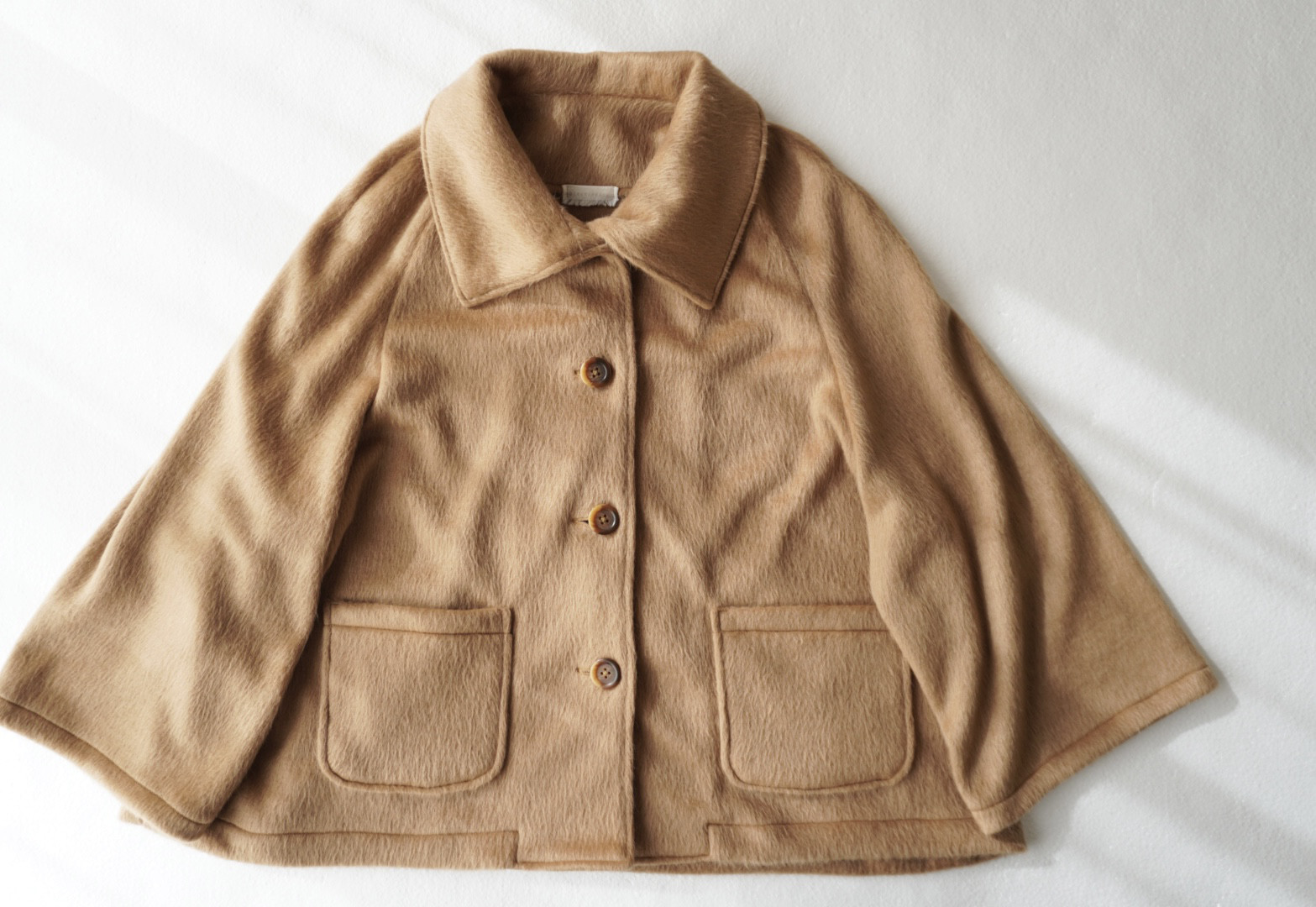 限定1着 RAGLAN SLEEVE KNIT コート camel