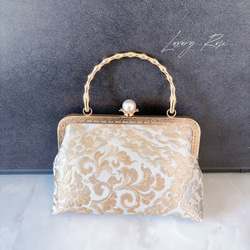 １月の新作♡京都西陣服部織物　最高級格の高い伝統柄絹の煌めき上品ゴールドパーティーバッグ帯バッグフォーマルバッグ 13枚目の画像