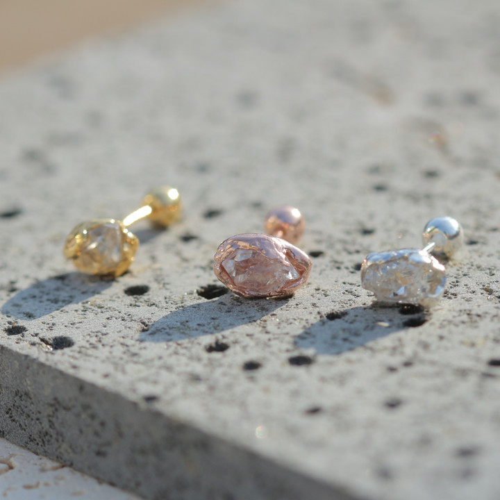 ハーキマーダイヤモンド ピアス