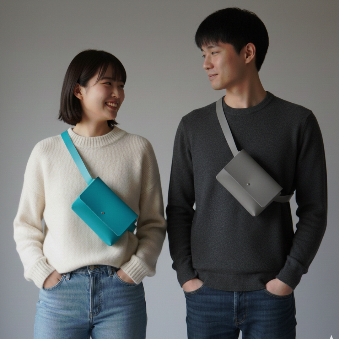 植物タンニン鞣し ヌメ革 ミニサコッシュ 2点セット｜選べるカラー｜経年変化を楽しむ 本革 ショルダーバッグ ポーチ兼用
