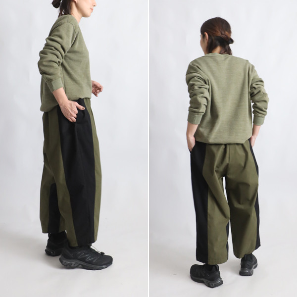 （送料無料）新作　春のパンツ祭り　８５cm　2色 愉快なパッチワーク　 誰にでも似合う ストレート パンツY22