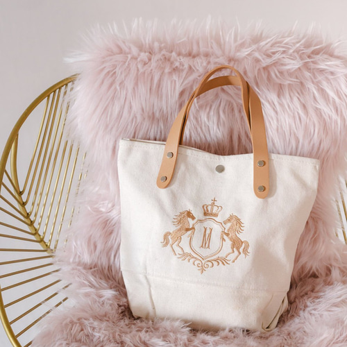 新作✨馬エンブレムバッグ 刺繍 名入れ マザーズバッグ 乗馬 トート