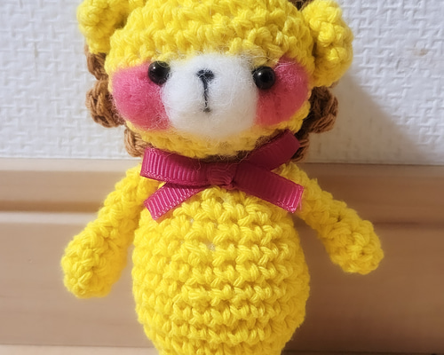 期間限定】可愛いライオンさんの編みぐるみキーホルダー あみぐるみ