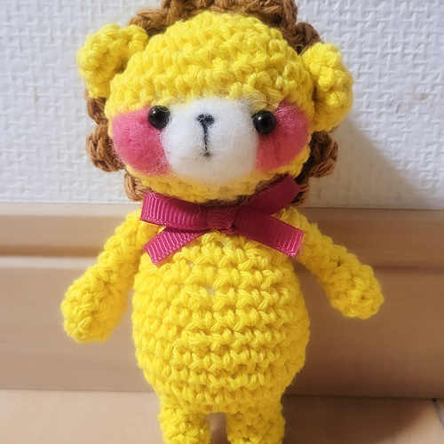 期間限定】可愛いライオンさんの編みぐるみキーホルダー あみぐるみ