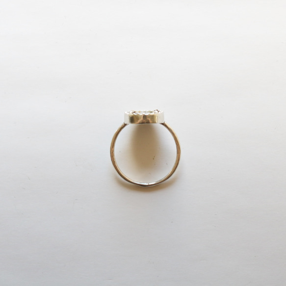 （925銀）寶石級硬幣切割黑色貝殼銀戒指（10毫米） 第6張的照片