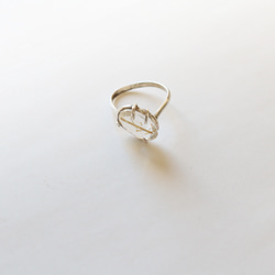 （獨一無二，925銀）大號金紅石石英銀戒指（13*10毫米，15號） 第3張的照片