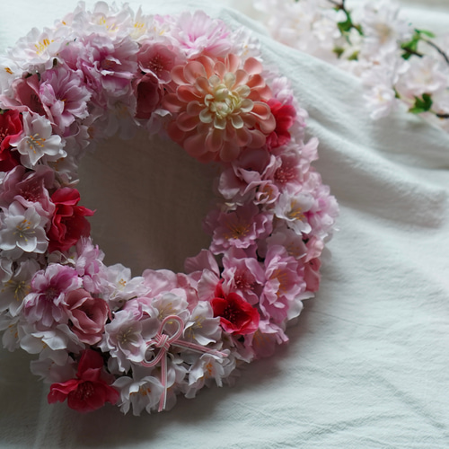 さくら春爛漫 春リース ひな祭り アーティフィシャルフラワー 屋内