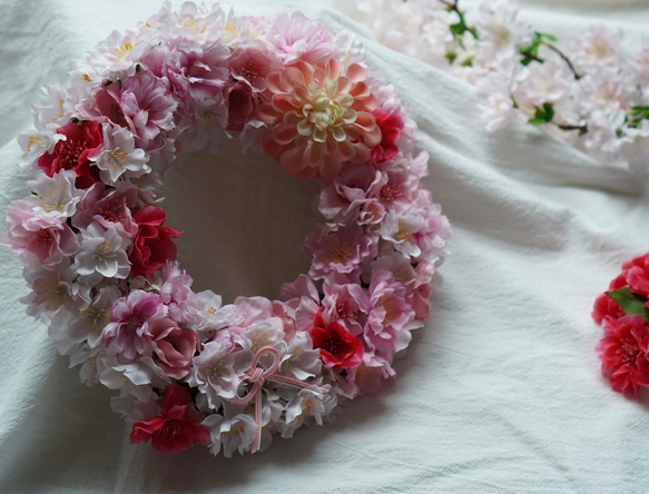 さくら春爛漫 春リース ひな祭り アーティフィシャルフラワー 屋内