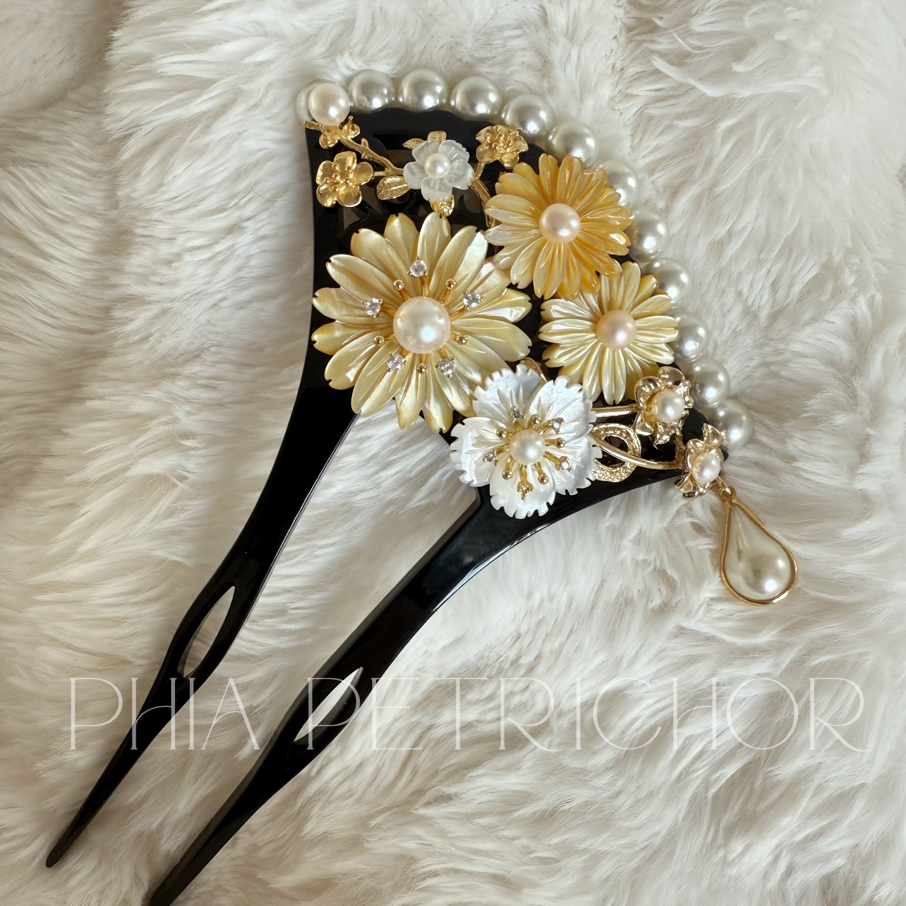 簪 和 K24GP 桜 かんざし バチ型 パール 簪 着物 髪飾り 留袖 着物 成人式 結婚式 卒業式