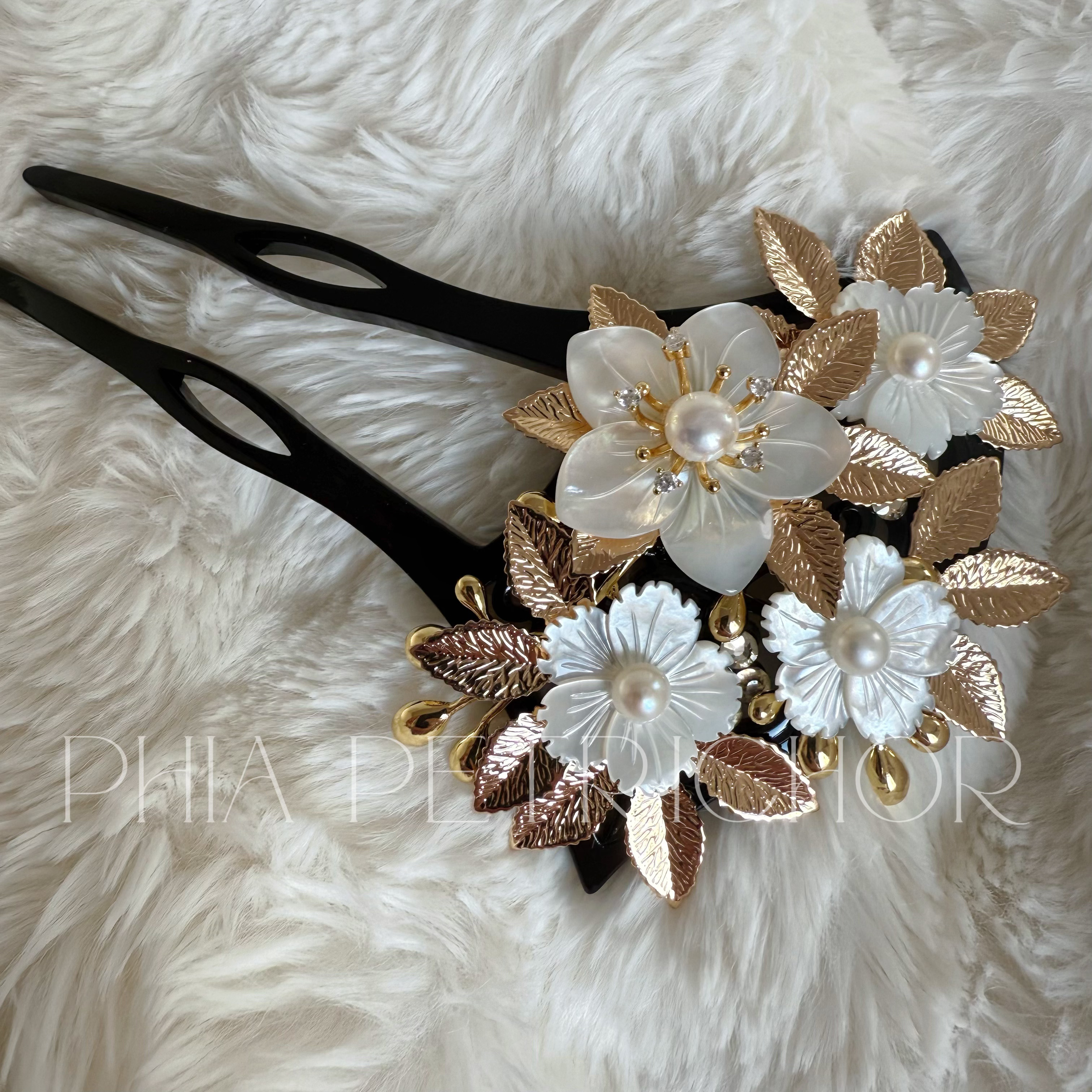 簪 和 K24GP 桜 かんざし バチ型 パール 簪 着物 髪飾り 留袖 着物 成人式 結婚式 卒業式