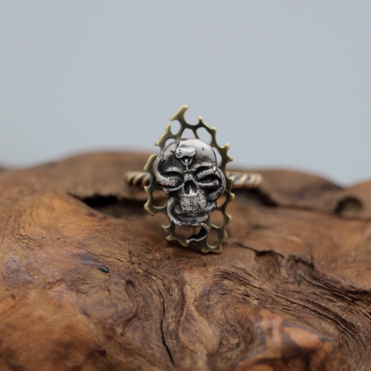 地獄の業火にあぶられる髑髏