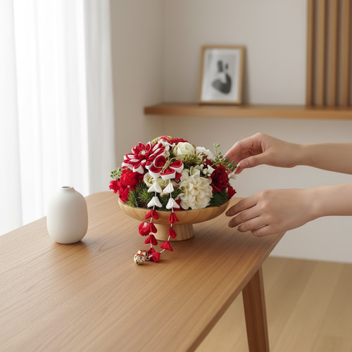 桃の節句 ひな祭り ちりめん細工アレンジメント｜和モダン｜光触媒