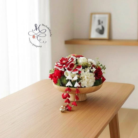 桃の節句 ひな祭り ちりめん細工アレンジメント｜和モダン｜光触媒