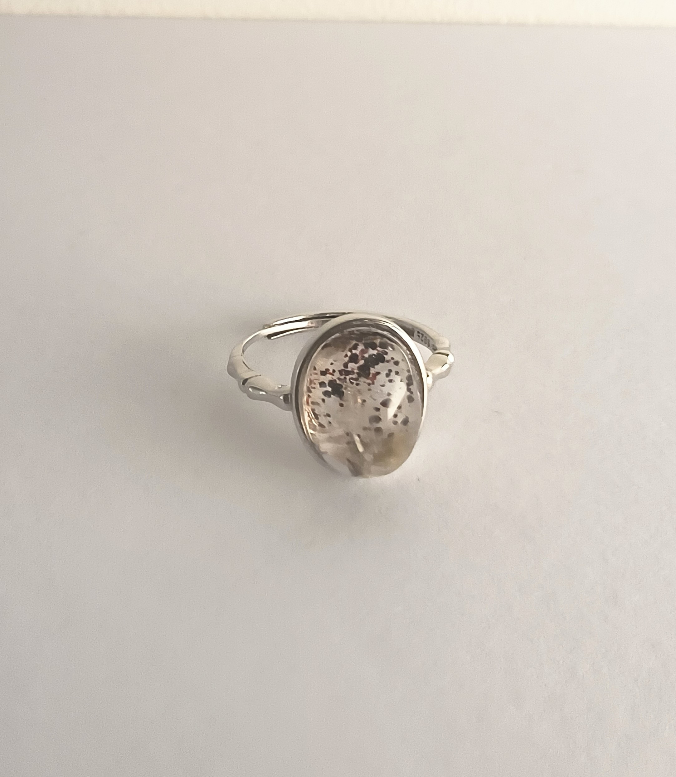 一点もの｜多鉱物インクルージョン クォーツ オープンリング