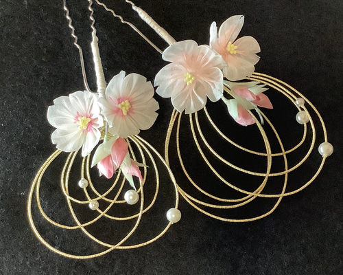 kota0930様オーダー品 つまみ細工の髪飾り かんざし 百福堂momofukudou