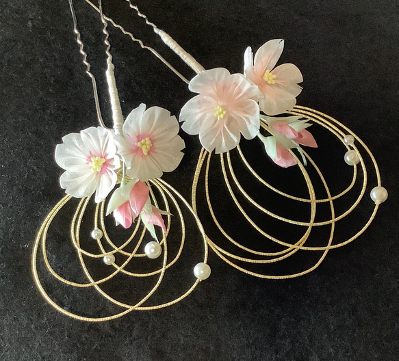 kota0930様オーダー品 つまみ細工の髪飾り かんざし 百福堂momofukudou