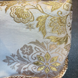 1月の数量限定じゅらく謹製『帝王紫』絹の上質な煌めき極上の京の高級西陣帯　パーティーバッグ　フォーマルバッグ　帯バッグ　 5枚目の画像