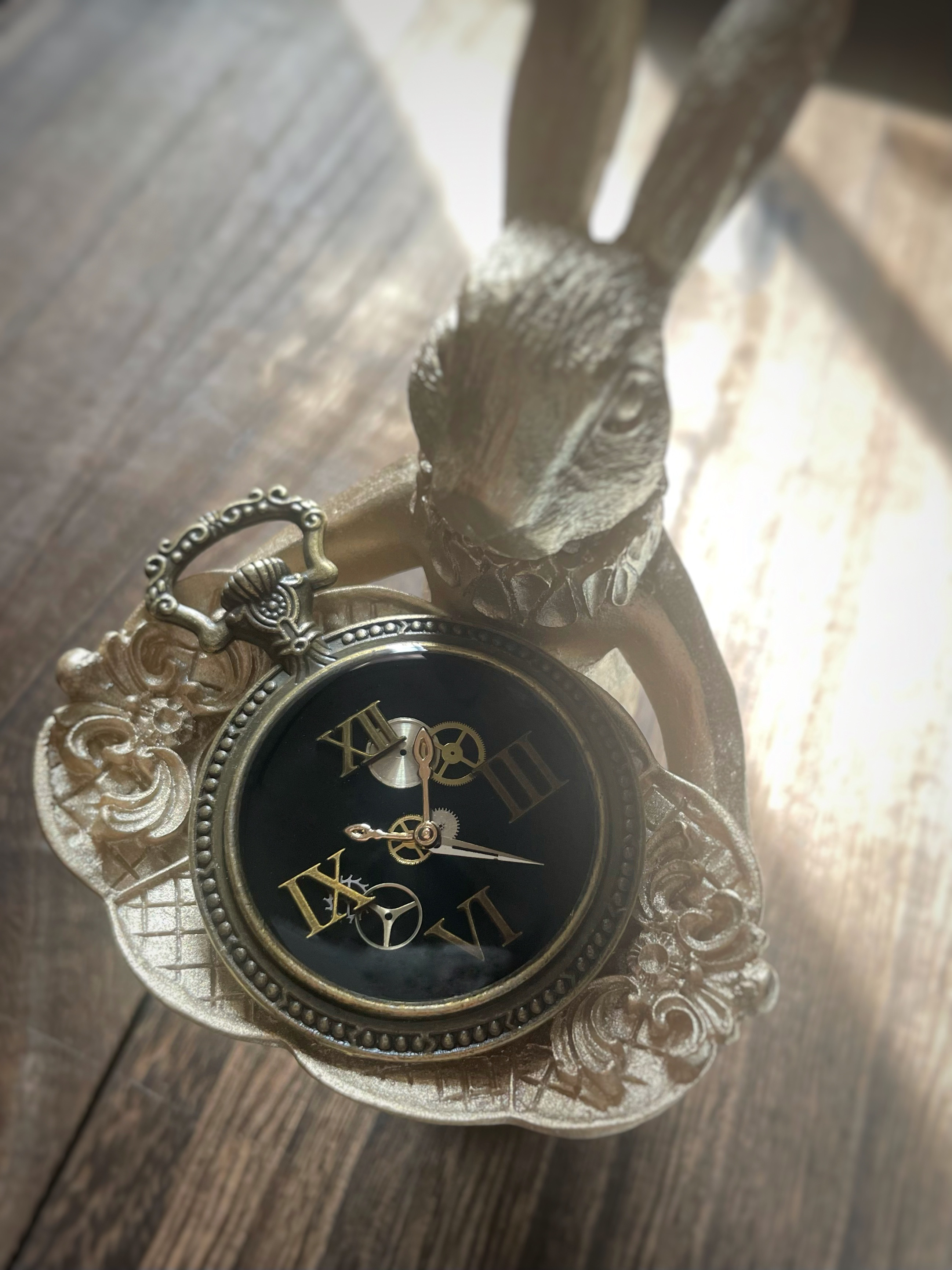 スチームパンク　迷いの時計　バッグチャーム