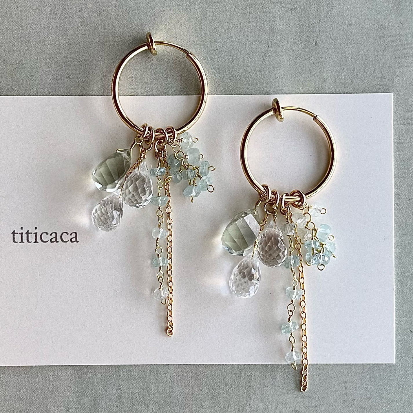 ホワイトトパーズ、グリーンアメジスト、アクアマリンの着せ替え【チャームセット】