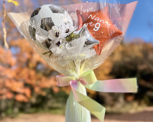 サッカー部 卒業・引退・誕生日に｜サッカーボール バルーンブーケ｜名