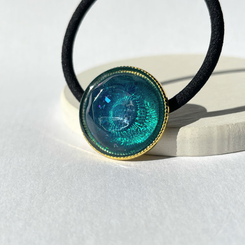 新作☆レジンヘアゴム 和柄 蒼の宝石 新作☆レジンヘアゴム 和柄 蒼の