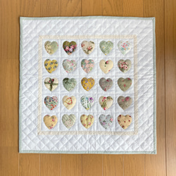 コーヒーカップのパッチワークタペストリー パッチワークキルト