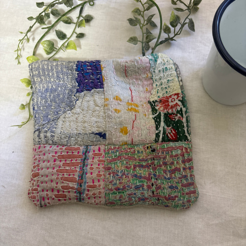ハンドメイド☆ラリーキルト カンタキルトのポットマットパッチワークB