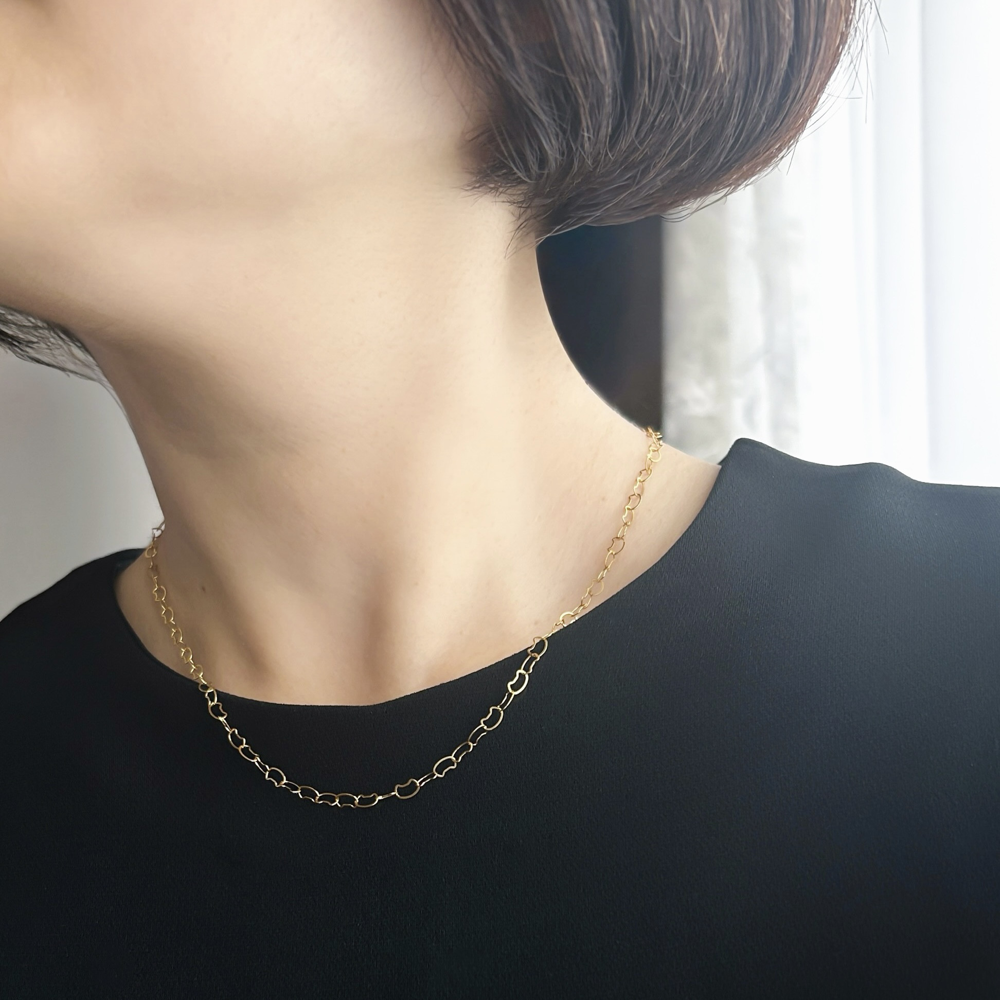 ✧まいにち猫パレード！✧ シンプルに楽しむ 猫チェーンネックレス｜45cm・1連・14kgf