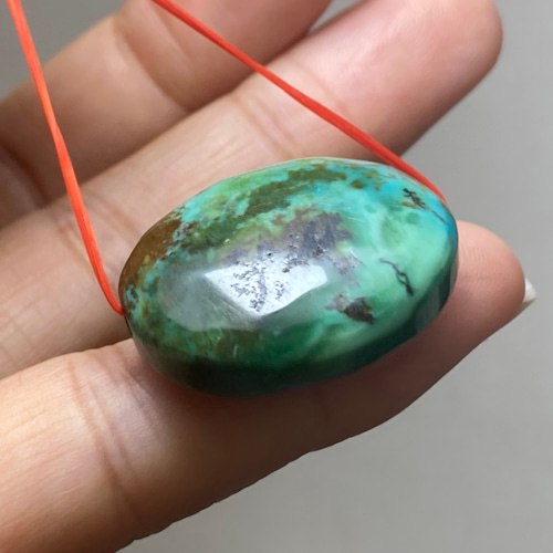 TK69 大粒 通穴 天然 ターコイズ トルコ石 ルース 裸石 ネックレス