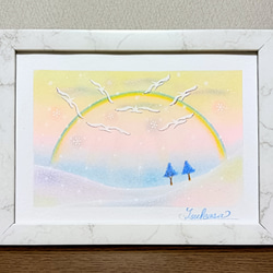 パステルアート Rainbow Blossom(ﾚｲﾝﾎﾞｰ・ﾌﾞﾛｯｻﾑ) 春の虹と桜 パステル