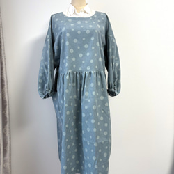 大好評 麻混割烹着 カラフルリーフ＆ナッツ割烹着 (濃い紫) エプロン