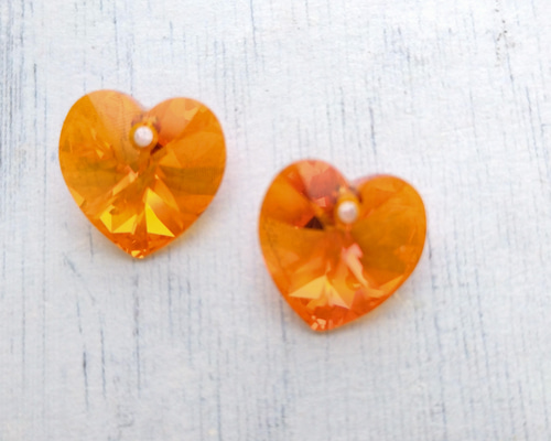 14.4×14mm 2個】スワロフスキー ハート #6228（アストラルピンク