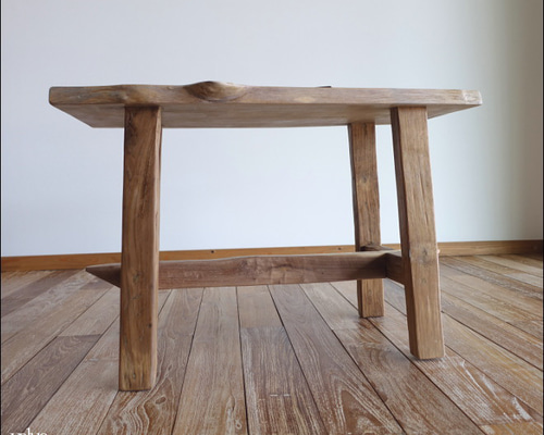 チーク無垢材 ベンチEN01 スツール 一枚板 椅子 イス 花台