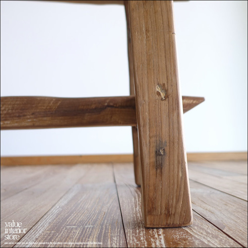 チーク無垢材 ベンチEN01 スツール 一枚板 椅子 イス 花台