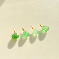 グリーンアベンチュリンの一粒ネックレス｜14kgf 華奢チェーン｜心を穏やかに整える天然石 5枚目の画像