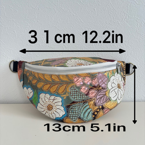 辻ヶ花 着物シルク帯リメイク クロスボディバッグ／ボディバッグ｜一点物 辻ヶ花 着物シルク帯リメイク クロスボディバッグ／ボディバッグ／ス