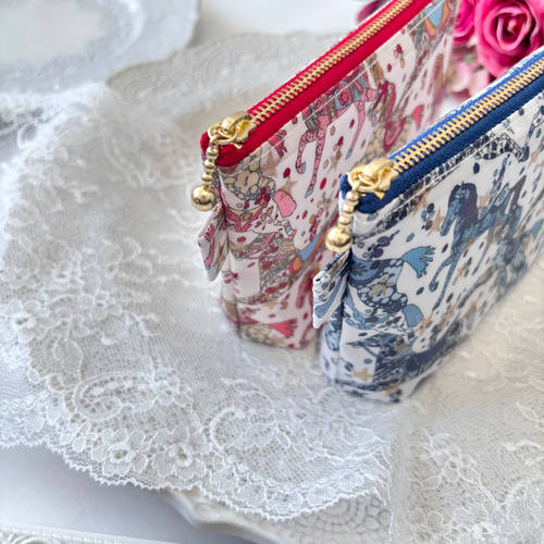 隠しマチ付ポーチ Sサイズ ⌘ セレスティアルペース ピンク