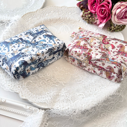 隠しマチ付ポーチ Sサイズ ⌘ セレスティアルペース ピンク