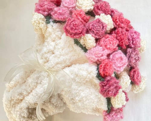 花束　ブーケブランケット　プレゼント　バラ　毛糸　お祝い　モコモコ　卒業式 花束 ブーケブランケット プレゼント バラ 毛糸 お祝い モコモコ 卒業