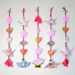 吊るし飾り ハンドメイド お正月 お雛祭り ☆今だけ価格☆❀ひな祭り❀春❀ 吊るし飾り（紐つけず） 桃の花