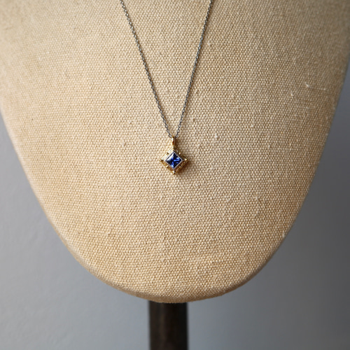 K18YG Pt900H Magic circleサファイアネックレス ネックレス