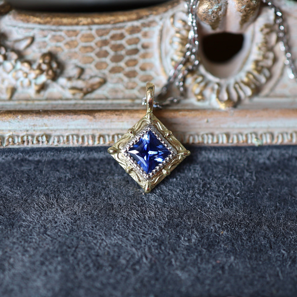 K18YG Pt900H Magic circleサファイアネックレス ネックレス