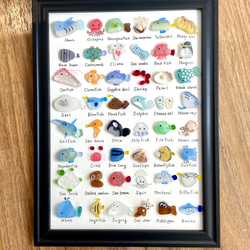 シーグラスアート☆No153 図鑑 ギフト プレゼント 父の日 海の生き物