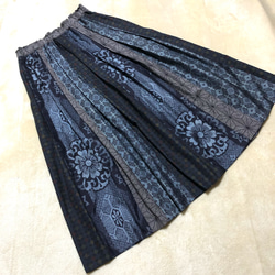 日本/大島紬】アンティーク大島紬のパッチワークガウチョパンツ 龍郷